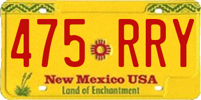 NM license plate 475RRY