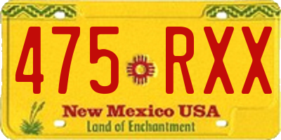 NM license plate 475RXX