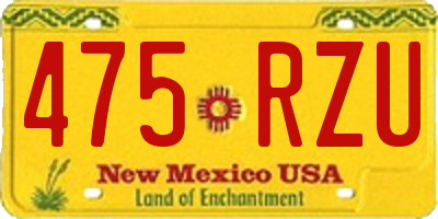 NM license plate 475RZU