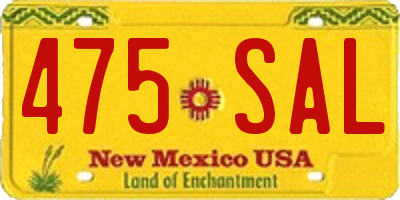 NM license plate 475SAL