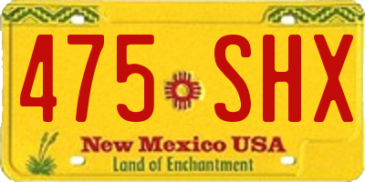 NM license plate 475SHX