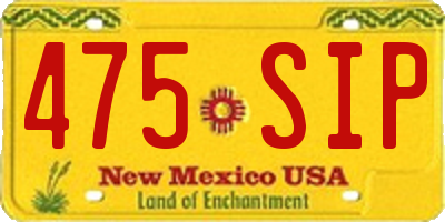 NM license plate 475SIP