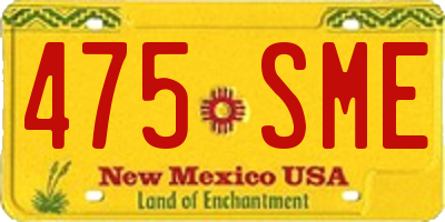 NM license plate 475SME