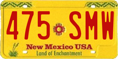 NM license plate 475SMW