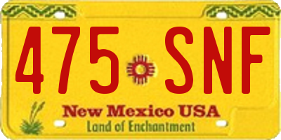 NM license plate 475SNF