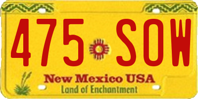 NM license plate 475SOW
