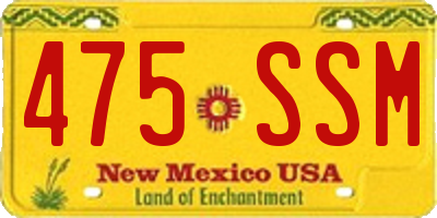 NM license plate 475SSM