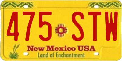 NM license plate 475STW