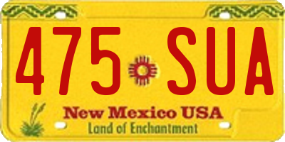 NM license plate 475SUA