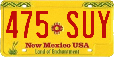 NM license plate 475SUY