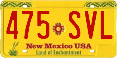 NM license plate 475SVL