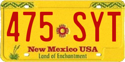 NM license plate 475SYT