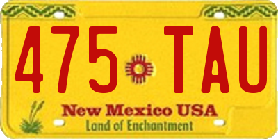 NM license plate 475TAU