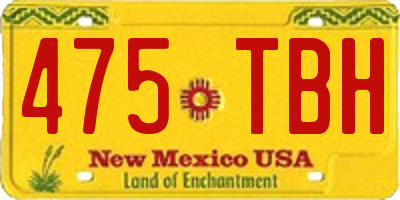 NM license plate 475TBH