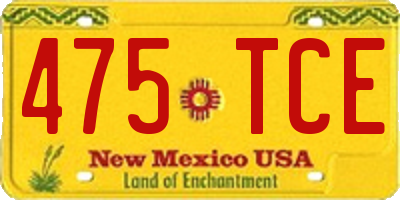 NM license plate 475TCE