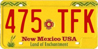 NM license plate 475TFK