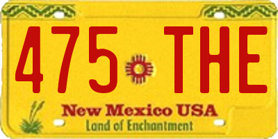 NM license plate 475THE