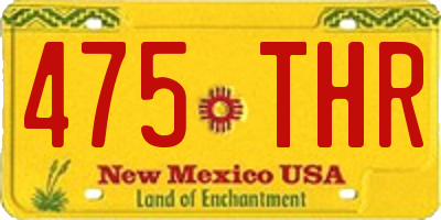 NM license plate 475THR