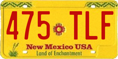 NM license plate 475TLF