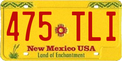 NM license plate 475TLI