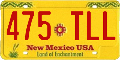 NM license plate 475TLL