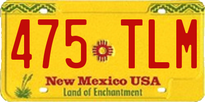 NM license plate 475TLM
