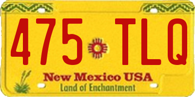 NM license plate 475TLQ