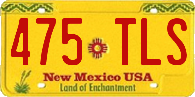 NM license plate 475TLS