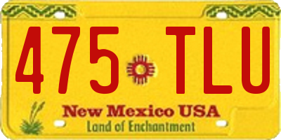 NM license plate 475TLU