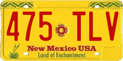 NM license plate 475TLV