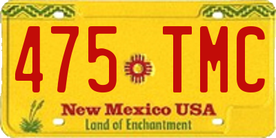 NM license plate 475TMC
