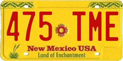 NM license plate 475TME