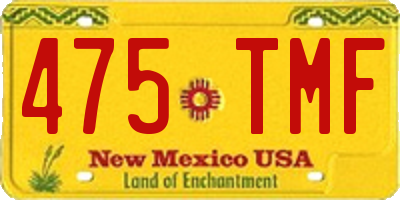 NM license plate 475TMF