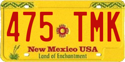 NM license plate 475TMK