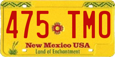 NM license plate 475TMO