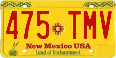 NM license plate 475TMV