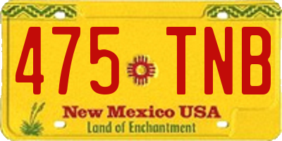 NM license plate 475TNB