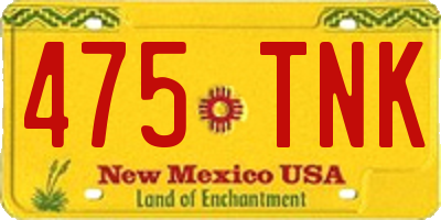 NM license plate 475TNK