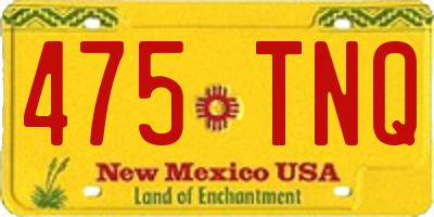 NM license plate 475TNQ