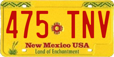 NM license plate 475TNV