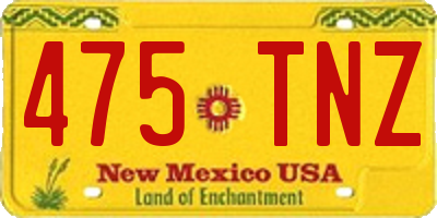 NM license plate 475TNZ
