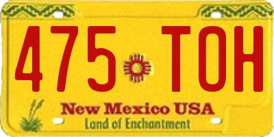NM license plate 475TOH