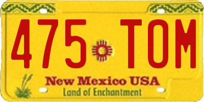 NM license plate 475TOM