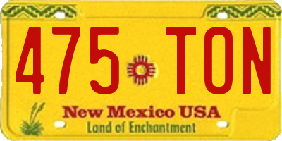 NM license plate 475TON