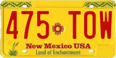 NM license plate 475TOW