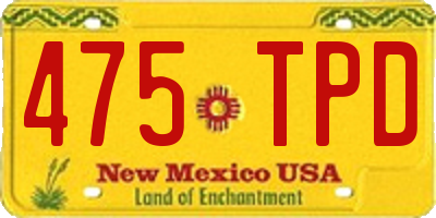 NM license plate 475TPD