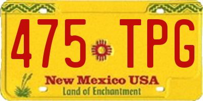 NM license plate 475TPG