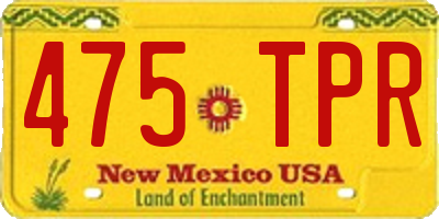 NM license plate 475TPR