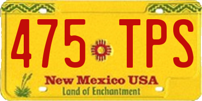 NM license plate 475TPS