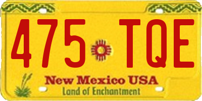 NM license plate 475TQE